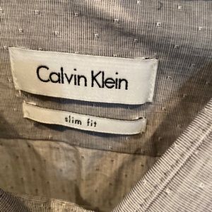 Calvin Klein men’s EL button up shirt, grey